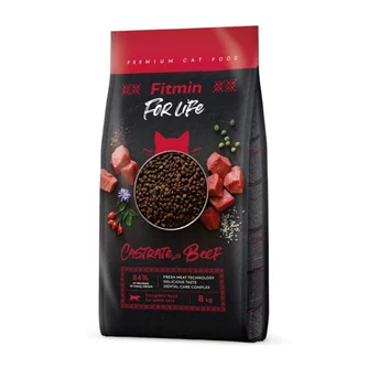 Hrana pentru pisici Fitmin cat For Life Castrate Beef 8kg