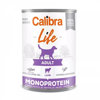 Влажный корм для собак Calibra Dog Life can Adult Lamb 400g*6