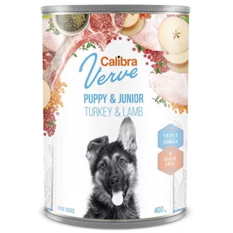 Влажный корм для собак Calibra Dog Verve GF can Puppy&Junior Turkey&Lamb 400g*6