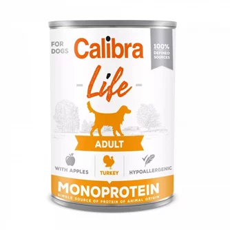 Влажный корм для собак Calibra Dog Life can Adult Turkey with apples 400g*6