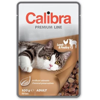 Hrana pentru pisici Calibra Cat pouch Premium Adult Lasmb&Poultry 100g*24