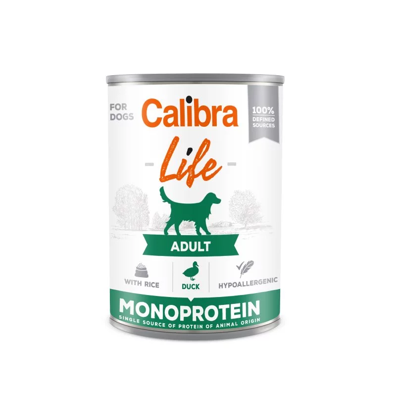 Влажный корм для собак Calibra Dog Life can Adult Duck with rice 400g*6