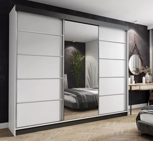 Image Dulap-Cupă Prime Furniture Amo 250x200x62 White/Black/Silver