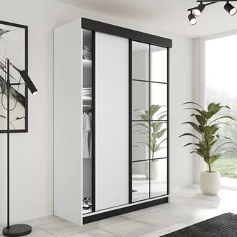 Шкаф купе Prime Furniture Lamaro 167x205x59 White/Black