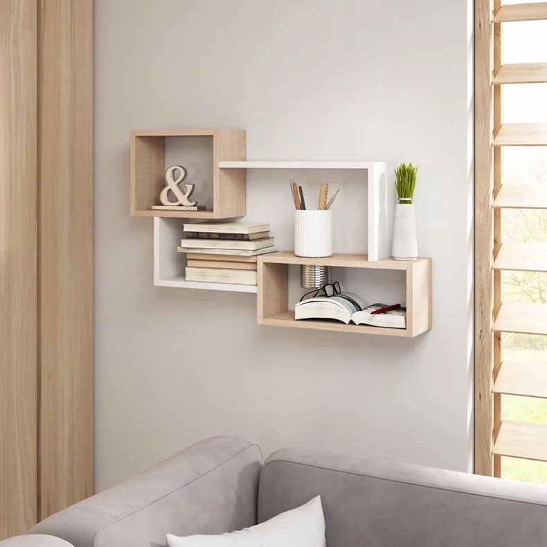 Image Полка Bratex Trio 005 Sonoma Oak/White