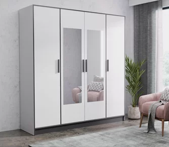 Шкаф Prime Furniture Roj 4D 207 White/Black