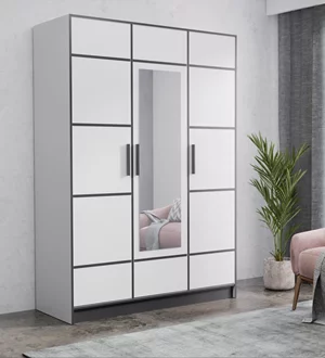 Image Шкаф Prime Furniture Roj 3D 157 White/Black