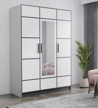 Шкаф Prime Furniture Roj 3D 157 White/Black