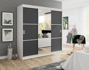 Image Шкаф купе Prime Furniture Bill 3 200x205x59 White/Graphite
