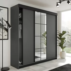 Image Шкаф купе Prime Furniture Lamaro 200x205x59 Graphite/Black