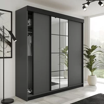 Шкаф купе Prime Furniture Lamaro 200x205x59 Graphite/Black