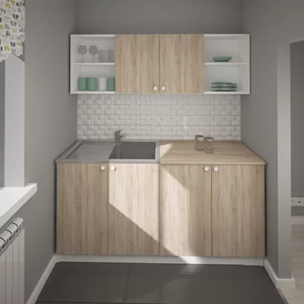 Bucatarie Haaus Sena 1.6m White/Sonoma Oak