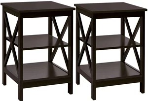 Image Комплект прикроватных тумбочек Costway HW65688CF-2 Brown