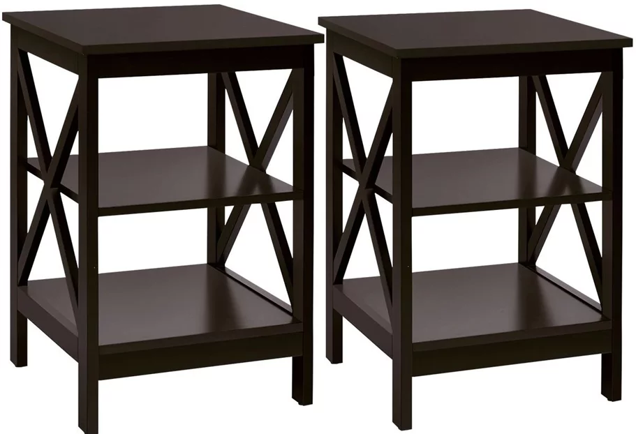 Image Комплект прикроватных тумбочек Costway HW65688CF-2 Brown