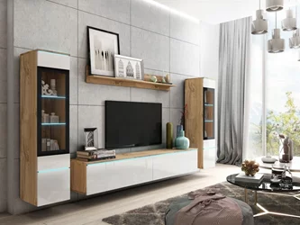 Living Bratex Vera II Wotan Oak/White Gloss