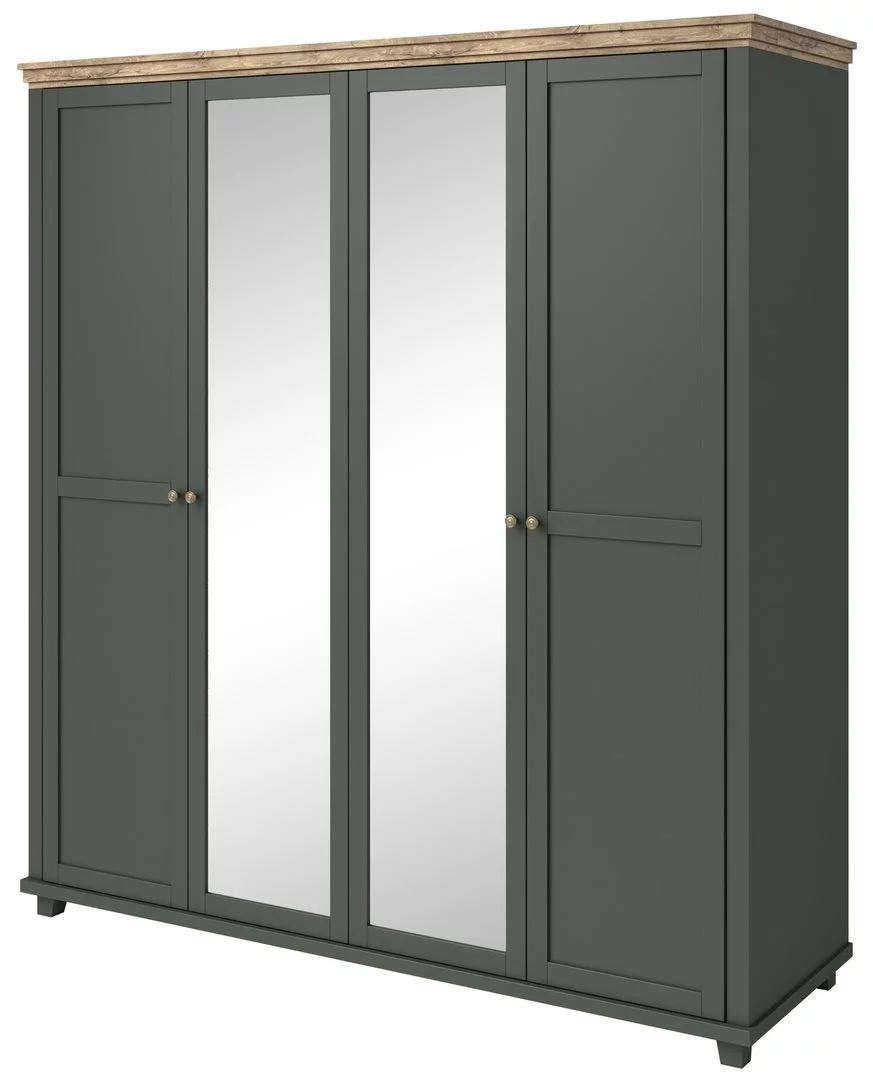 Image Шкаф Helvetia Evora №20 4D Green/Lefkas Oak