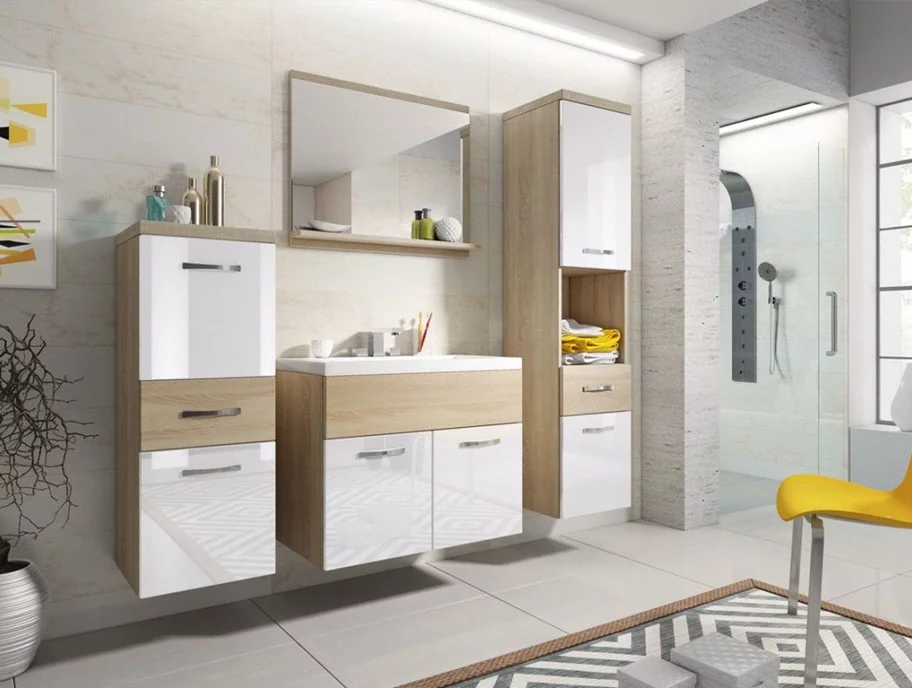 Image Комплект мебели Bratex Alba Sonoma Oak/White Gloss