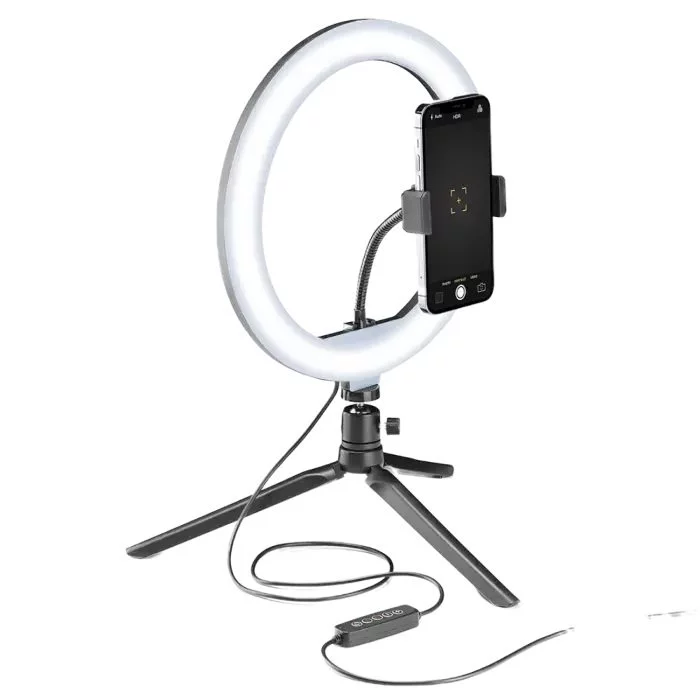 Lampă inelară Cellularline Selfie Ring Multicolor Black