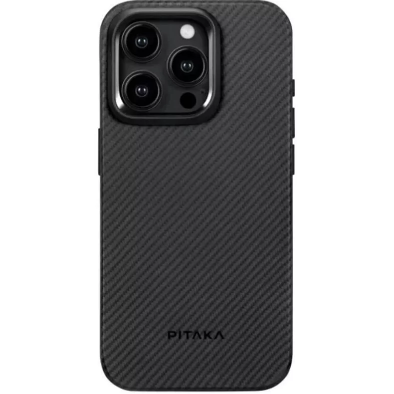 Image Husă Pitaka MagEZ Case Pro 4 for iPhone 15 Pro Max Black/Grey Twill 600D
