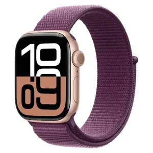 Image Умные часы Apple Watch Series 10 GPS 42mm MWWK3 Rose Gold Aluminum case with Plum Sport Loop