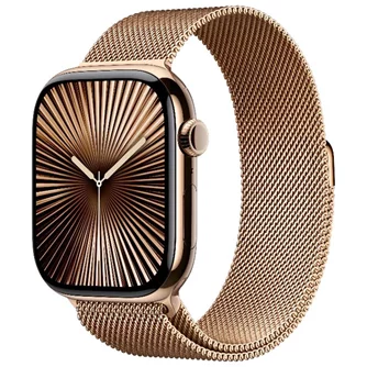 Ceas inteligent Apple Watch Series 10 GPS+LTE 46mm MX003 Gold Titanium Case Gold Milanese Loop M/L