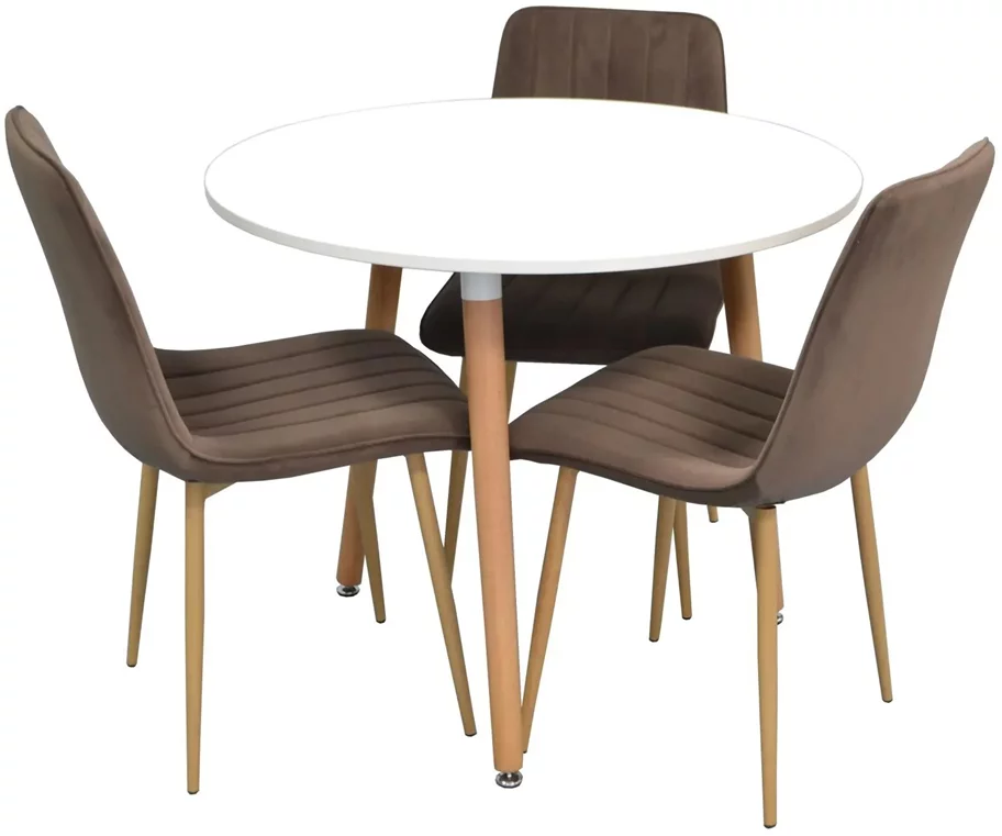 Image Set de bucatarie Evelin DT 404-1 + 3 scaune XR-154WO Dark Beige 12