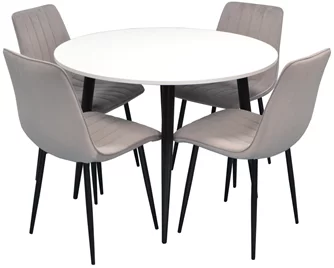 Set de bucatarie Evelin DT 402-3 + 4 scaune XR-154B Light Grey 48