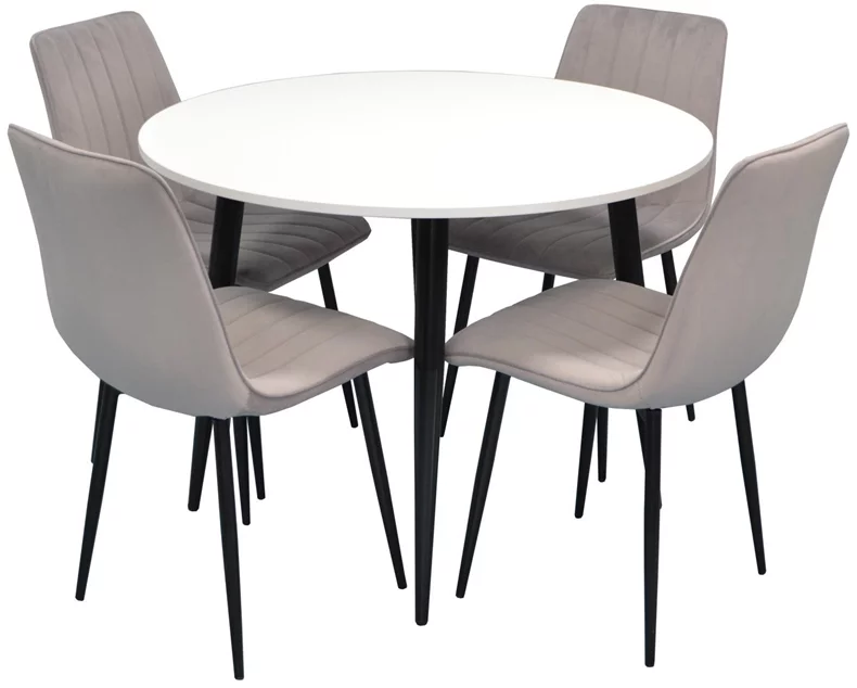 Image Set de bucatarie Evelin DT 402-3 + 4 scaune XR-154B Light Grey 48
