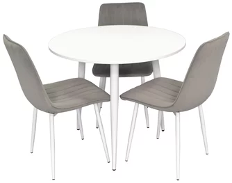 Set de bucatarie Evelin DT 404-5 + 3 scaune XR-154 Wh Light Grey 52