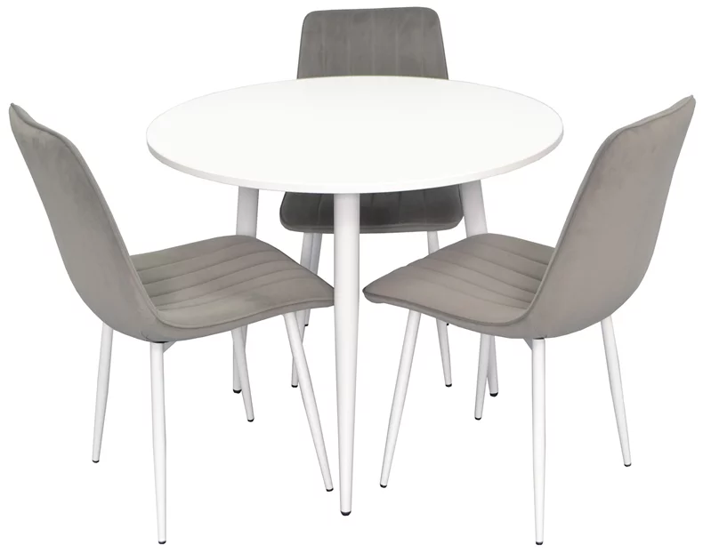 Image Set de bucatarie Evelin DT 404-5 + 3 scaune XR-154 Wh Light Grey 52
