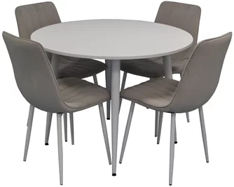 Set de bucatarie Evelin DT 402-5 + 4 scaune XR-154 Wh Light Grey 47