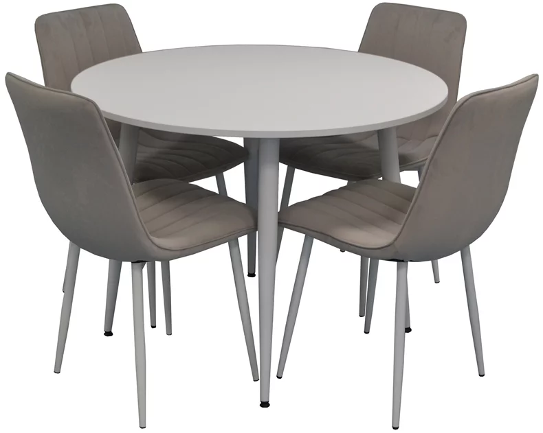 Image Комплект для кухни Evelin DT 402-5 + 4 стула XR-154 Wh Light Grey 47