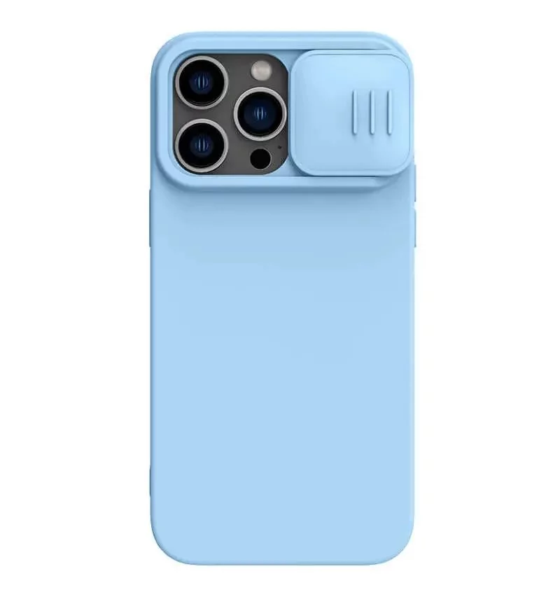 Husă Nillkin iPhone 14 Pro CamShield Silky Silicone Blue Haze