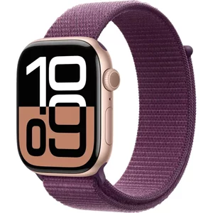 Image Умные часы Apple Watch Series 10 GPS 46mm MWWV3 Rose Gold Aluminum case with Plum Sport Loop