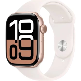 Ceas inteligent Apple Watch Series 10 GPS 42mm MWWH3 Rose Gold Aluminum with Light Blush Sport S/M