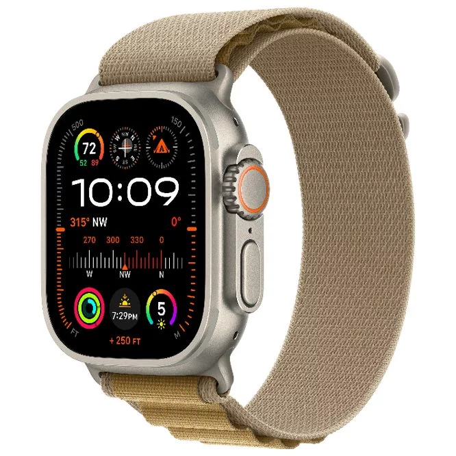 Image Умные часы Apple Watch Ultra 2 GPS+LTE 49mm MX4E3 Natural Titanium/Tan Alpine Loop S