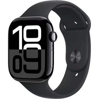 Ceas inteligent Apple Watch Series 10 GPS 42mm MWWE3 Jet Black Aluminum with Black Sport Band S/M