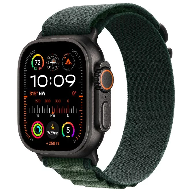 Image Умные часы Apple Watch Ultra 2 GPS+LTE 49mm MX4Q3 Black Titanium/Dark Green Alpine Loop S