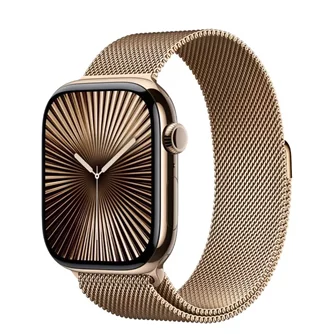 Ceas inteligent Apple Watch Series 10 GPS+LTE 42mm MX083 Gold Titanium Gold Milanese Loop