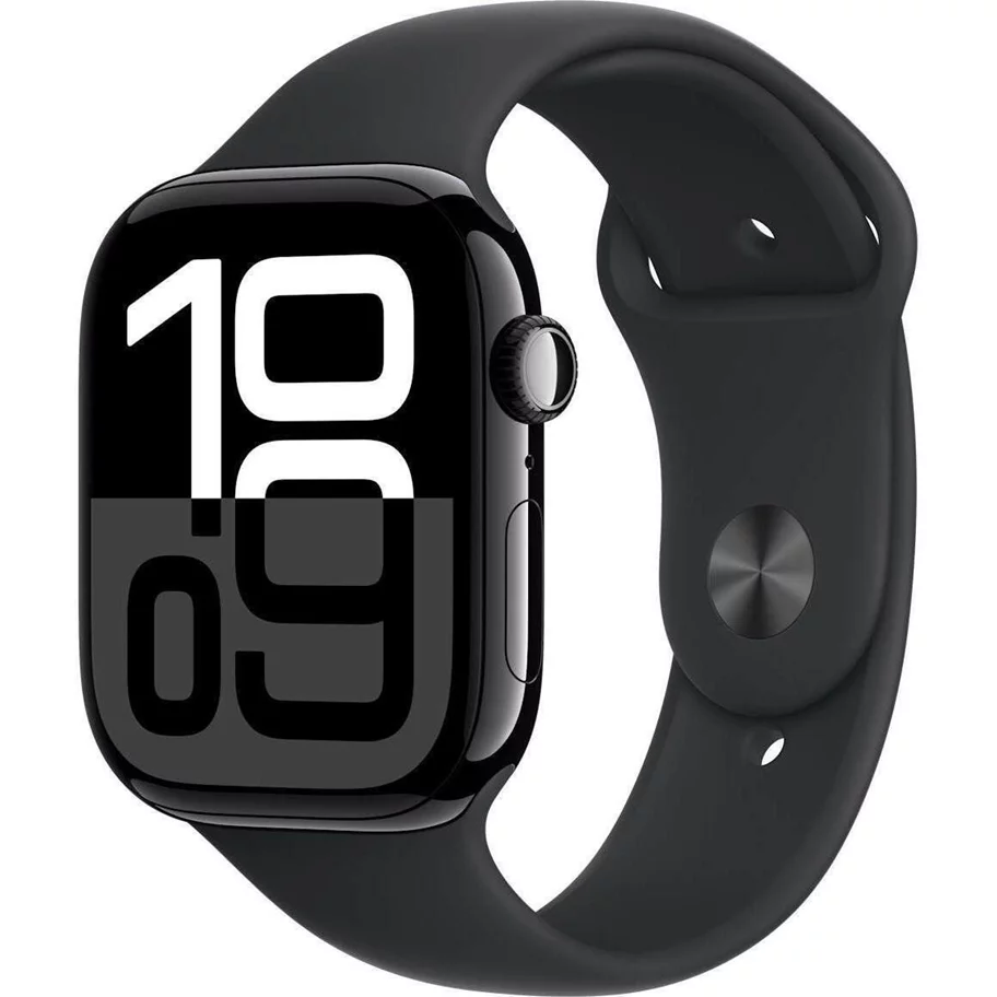 Image Ceas inteligent Apple Watch Series 10 GPS+LTE 46mm MWY43 Jet Black Aluminum case Black SportBand M/L