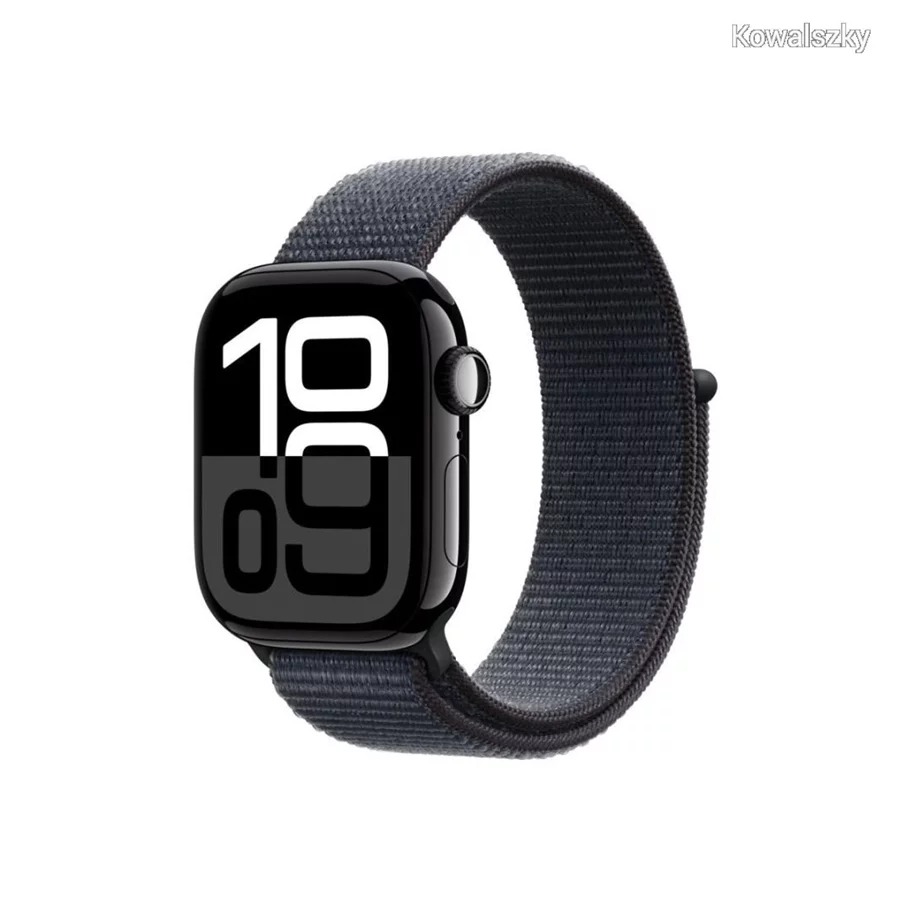 Image Ceas inteligent Apple Watch Series 10 GPS+LTE 42mm MWX83 Jet Black Aluminium Case Ink Sport Loop