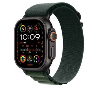 Curea Apple Original 49mm Dark Green Alpine Loop Medium Black Titanium Finish