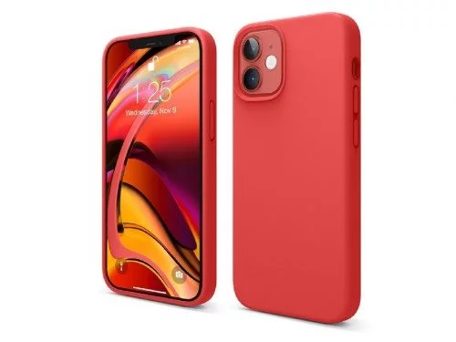 Husă Helmet for iPhone 12 Mini Liquid Silicone Red
