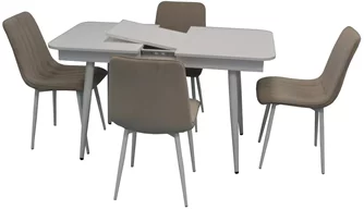 Set de bucatarie Evelin DT 431-1R + 4 scaune XR-154Wh Light Beige8/Velur