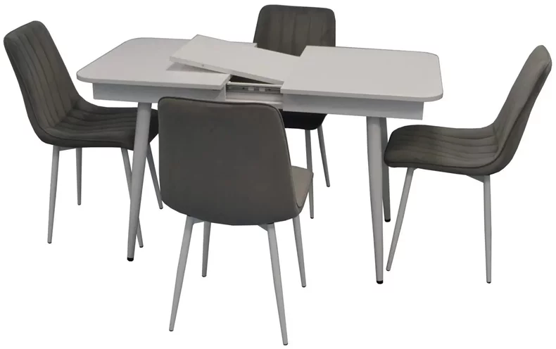 Image Set de bucatarie Evelin DT 431-1R  + 4 scaune  XR-154Wh Light Grey52/Velur