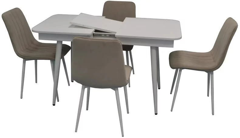 Image Комплект для кухни Evelin DT 431-1R Wo + 4 стула XR-154WO Light Beige8/Velur