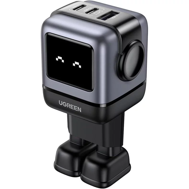 Image Зарядка UGREEN Nexode Robot GaN USB-A+2хUSB-C 65W Black