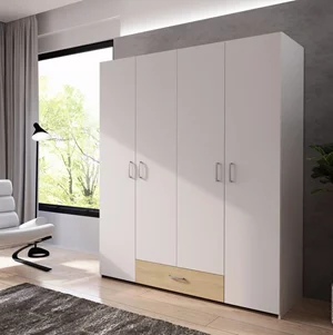 Image Шкаф Fortuna Econobox 159x190 White/Puccini Oak
