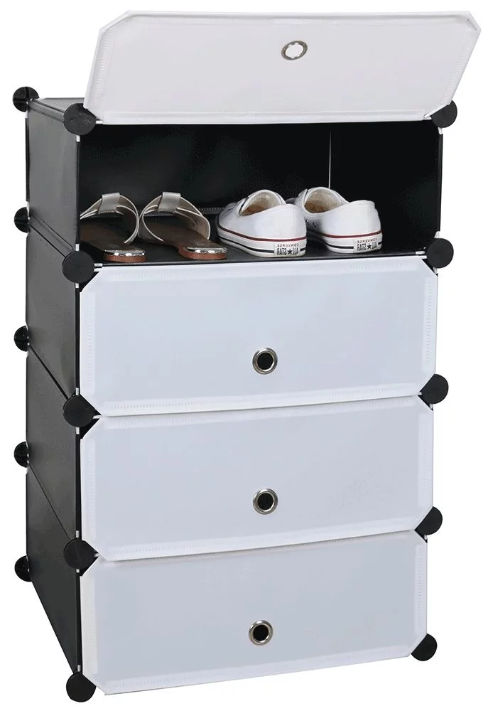Image Tumba pentru incaltaminte Mobhaus Poret Black/White