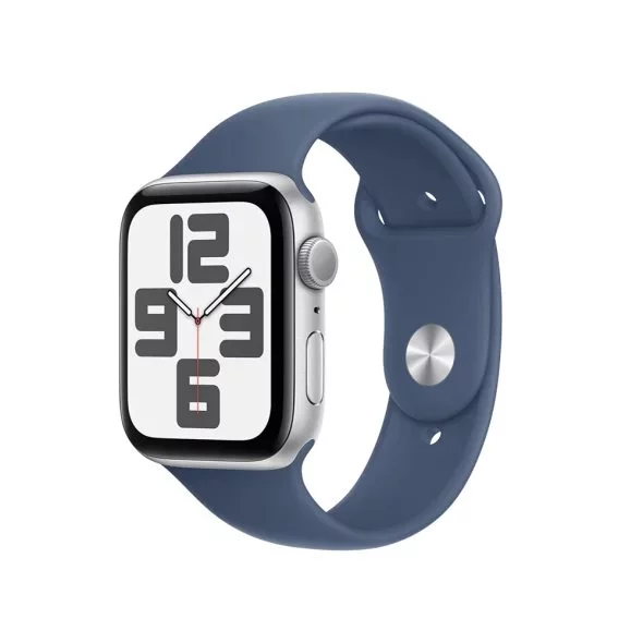 Image Ceas inteligent Apple Watch SE (2024) GPS 44mm MXER3 Silver Aluminium Denim Sport Band M/L